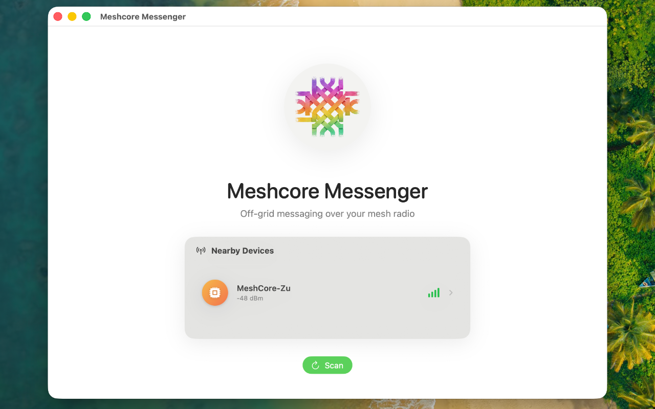Device scan screen